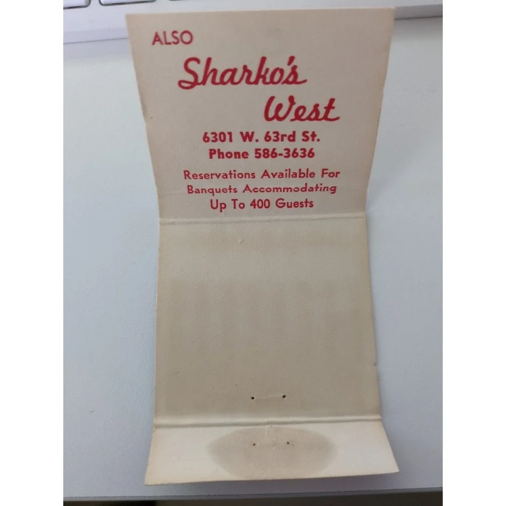 Vintage‎ Matchbook Cover Sharko's East Smorgasbord Restaurant 30 Strike